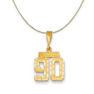 14k Yellow Gold, Varsity, Sm D/C Necklace Number 90 - 18 Inch